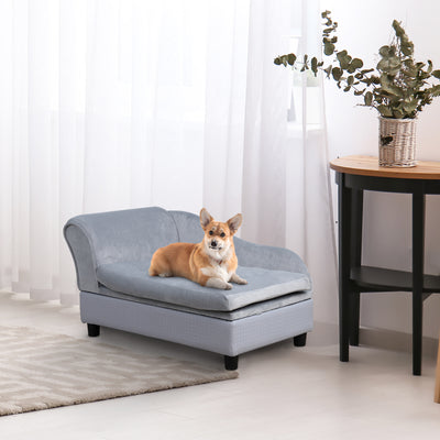 PawHut Pet Sofa Couch with Storage Function Sponge Cushioned Bed