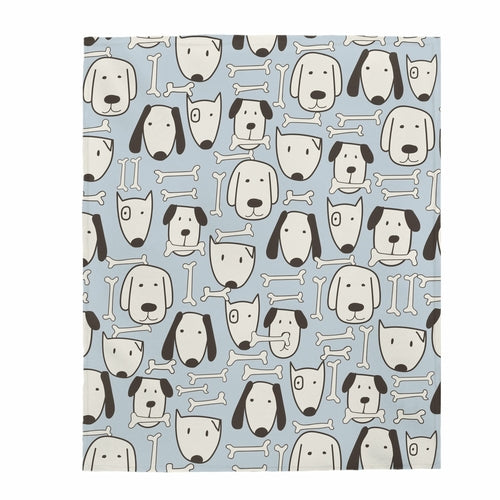 Dog Pattern Blanket Plush Throw