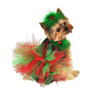 Red and Green Christmas Dog Tutu Skirt | XS-XXXL