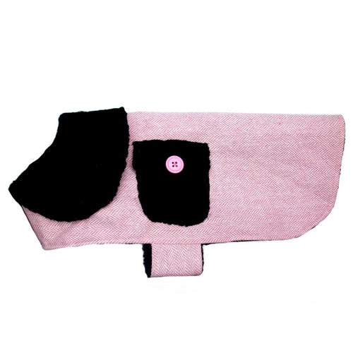 PA Pink Herringbone Dog Coat